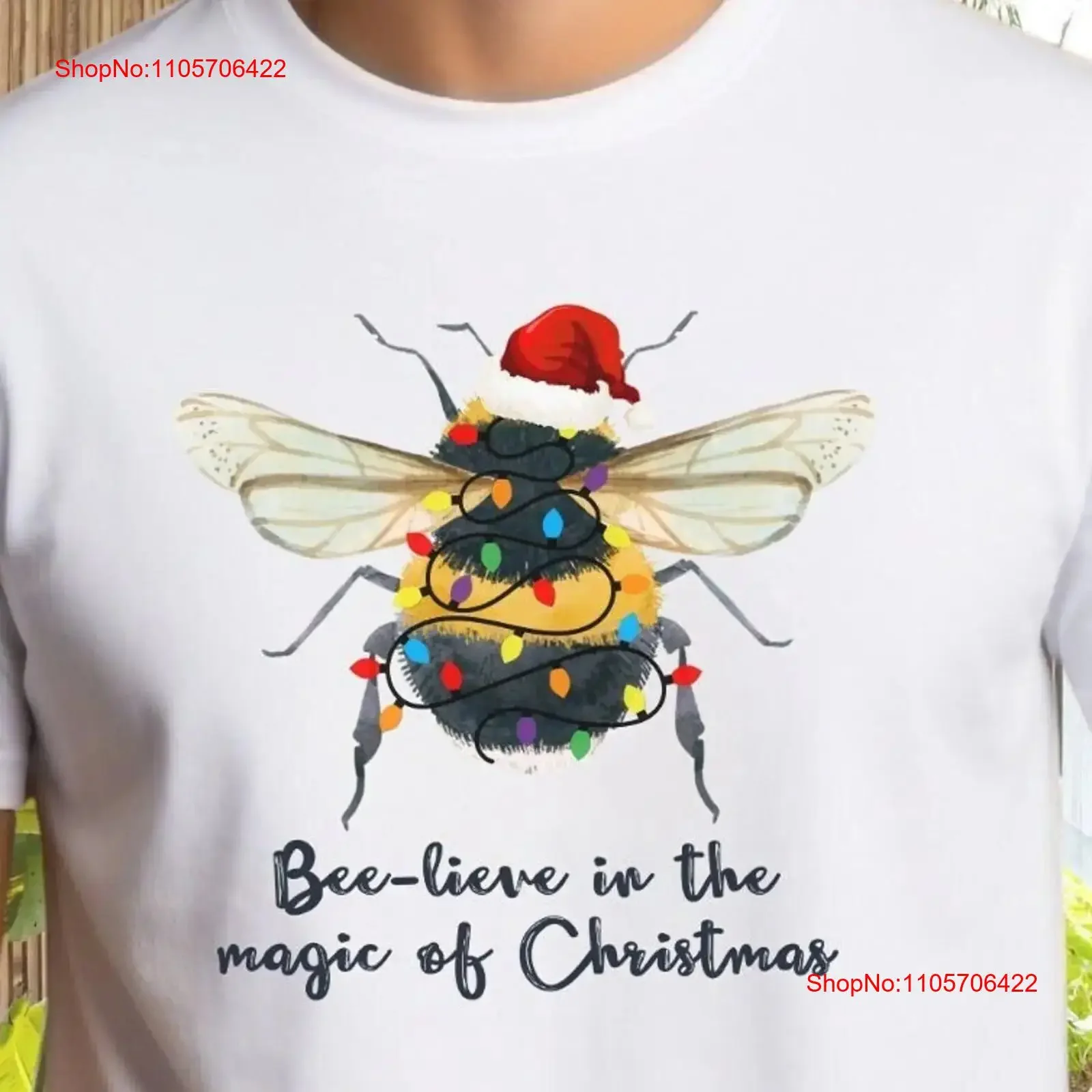 Bee lieve in the Magic of Christmas Honey Aesthetic T Shirt Cottagecore Nature Lover Lovers Festive Bumblebee Xmas Pajama Top