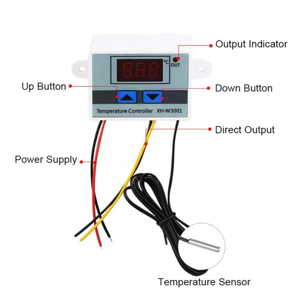 W3001 1500W Digital Humidity Meter Hygrometer Controller Relay Voltage AC 110-220V 10A Regulator Humidity Sensor Dropship 1PCS