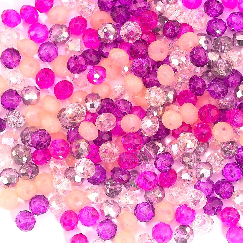 3*4mm 4*6mm Rondelle fasetowane koraliki szklane luzem Spacer kryształowe okrągłe koraliki do tworzenia biżuterii naszyjnik DIY akcesoria do bransoletki