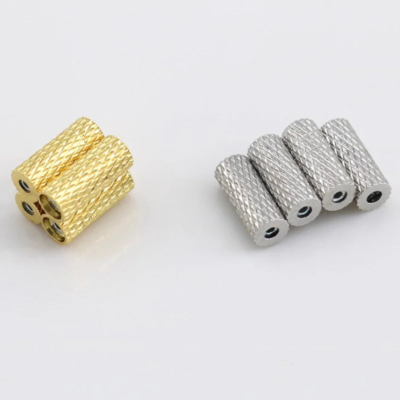 

2pcs Copper Plated 18K Gold Magnetic Buckle Flower Tube Handmade Diy Bracelet Necklace Straight Tube Bead Jewelry Accessories