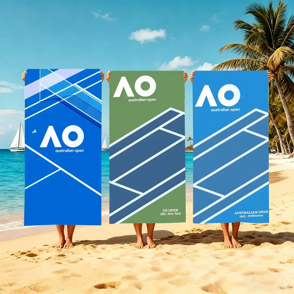 Tennis Tournament Australian Open Towel Microfiber Beach Towel Quick Dry Absorbent Soft for Swimming Yoga Resort Travel Camping