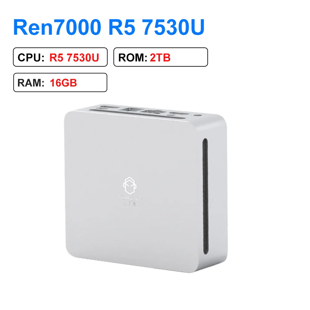 2023 New Mini PC AMD Ryzen 5 7530U CPU 2.0GHz Up to 4.5GHz Support Windows 10/11 DDR4 8GB up to 64GB WiFi6 Ren700 7530U