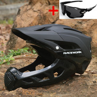 RACEWORK Full Face Cycling Helmet Bike Mountain Cross Country Bike Casco Lntegral MTB Extreme Sport Safety Men Bicycle Helmets