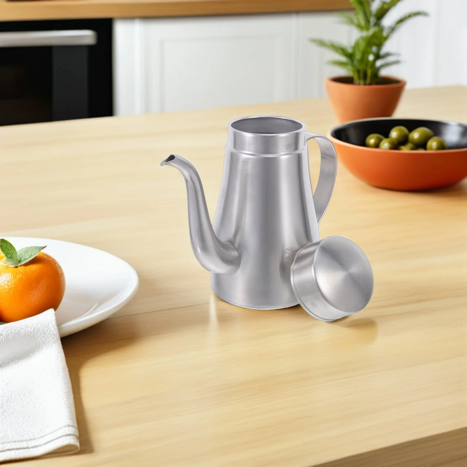 

1Set Stainless Steel Oil Dispenser Leakproof Pourer Long Spout Mesh Filter Drip-Free Olive Oil Container Kitchen Cooking Vinegar