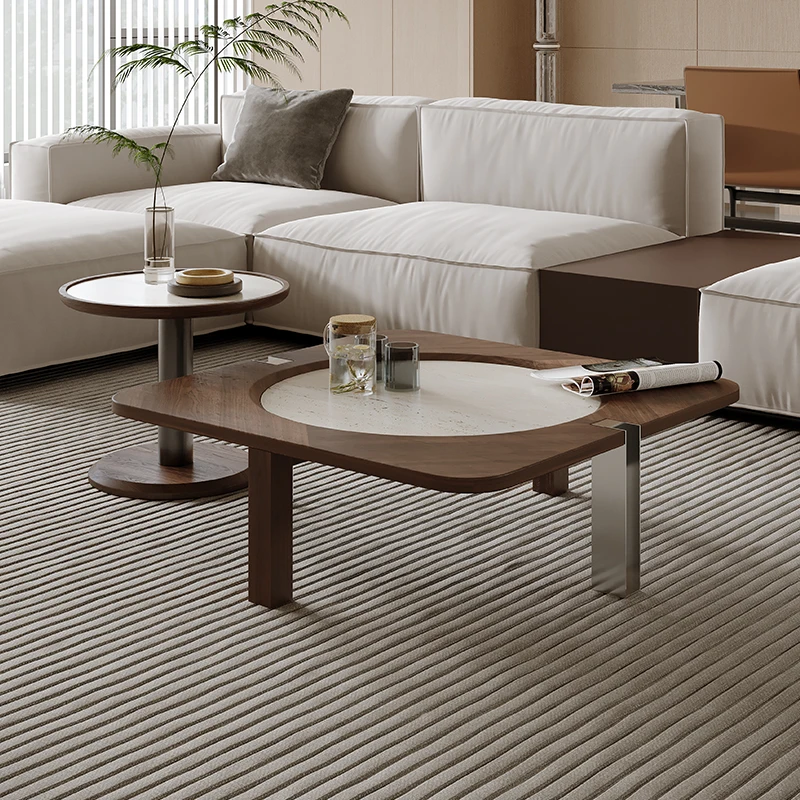 Wabi Sabi Sets Coffee Table Square Round Minimalist Premium Coffee Table Living Room Trendy Table Basse Pour Salon Furniture