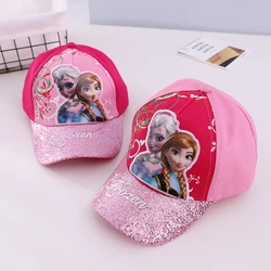 Children's Baseball Caps 2024 Autumn New Kids for Baby Girls Spring Summer Sun Hats Cartoon Frozen Elsa Toddler Peaked Cap