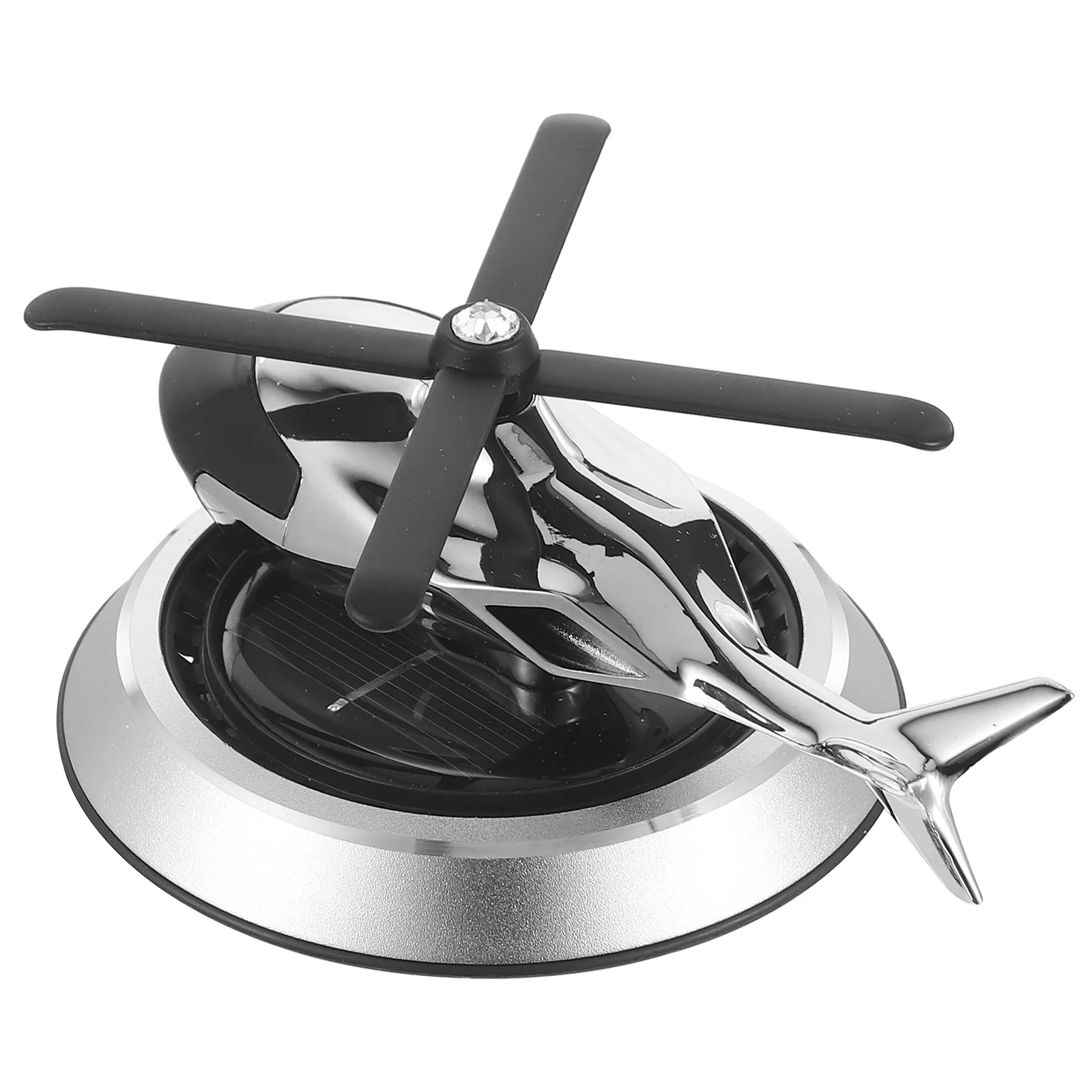 

Car Perfume Ornaments Solar Helicopter Shape Air Freshener Electronic Scent Decoration Silver No Perfume Included Car