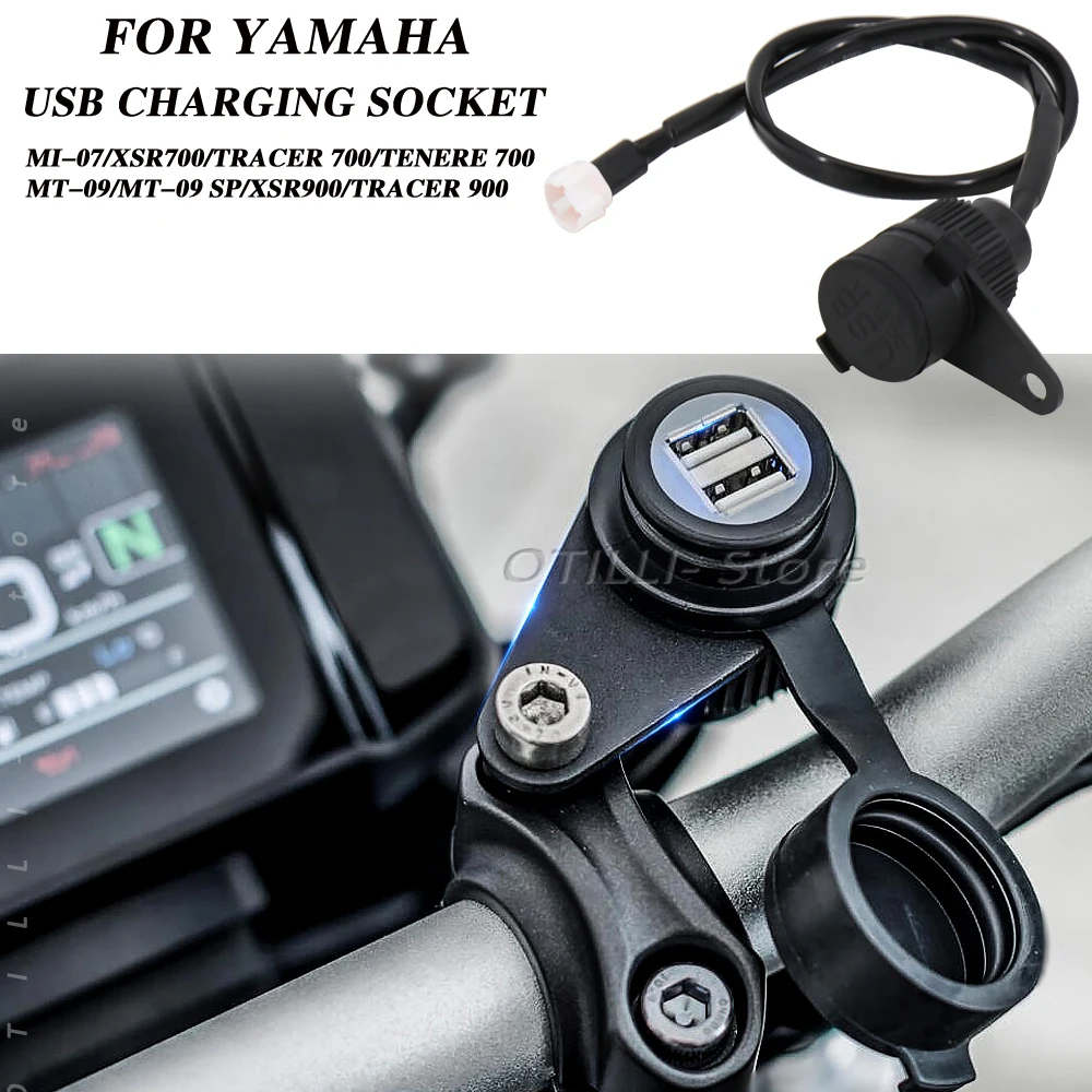 

New Motorcycle Dual USB Socket Fast Charging Phone Ipad Charge Electronics Accessor For Yamaha MT09 2017-2021 MT07 All years