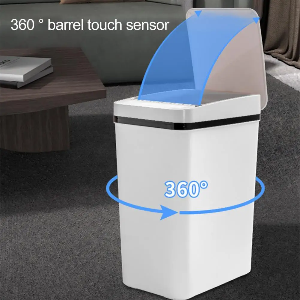 Induction Trash Can Light Touch Switch Intelligent Garbage Bin Rechargeable 3 Colors Intelligent Garbage Bin Keep Tidy