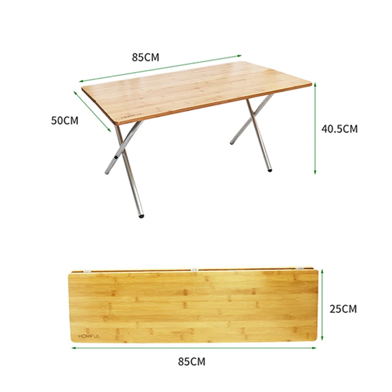 Mesa plegable de grano de madera para acampar al aire libre, escritorio de Picnic, ultraligero, portátil, mesa de playa, mesas de centro turísticos