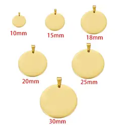 20Pcs 15mm 20mm 25mm 30mm 35mm Round Discs Charms Mirror Polish Stainless Steel Charms For DIY Making Necklace Keychain Jewelry