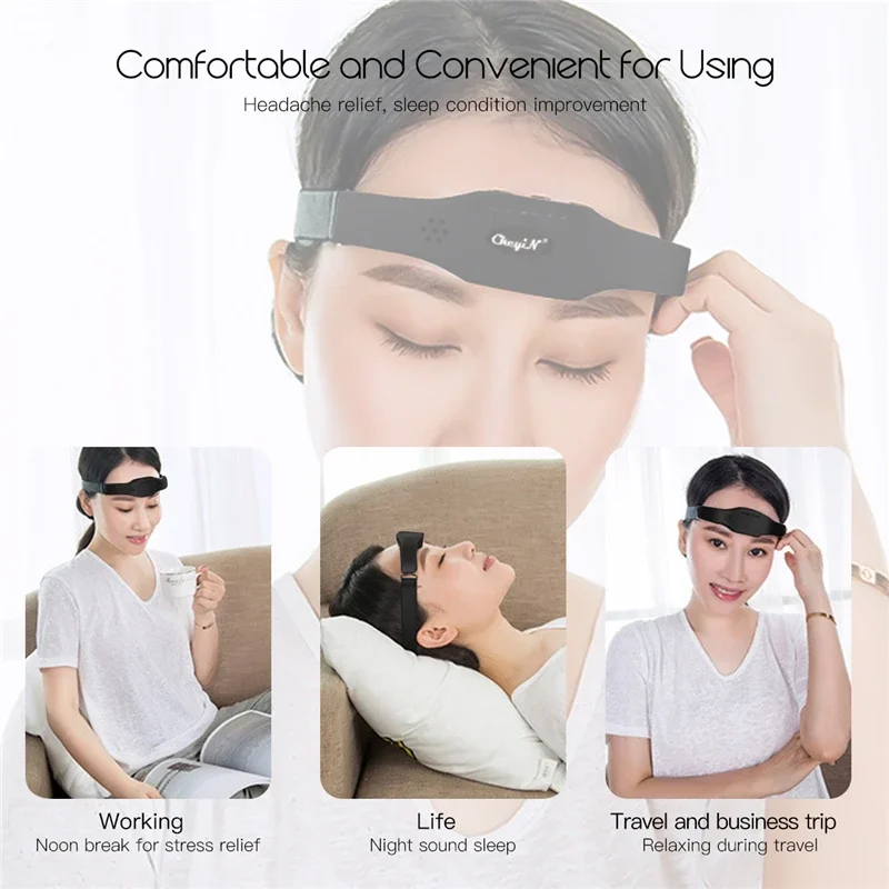 Intelligent Automation Kit Low Frequency Head Massager Wireless Stress Relief Brain Massage Sleep Therapy Device Sleeping Aid