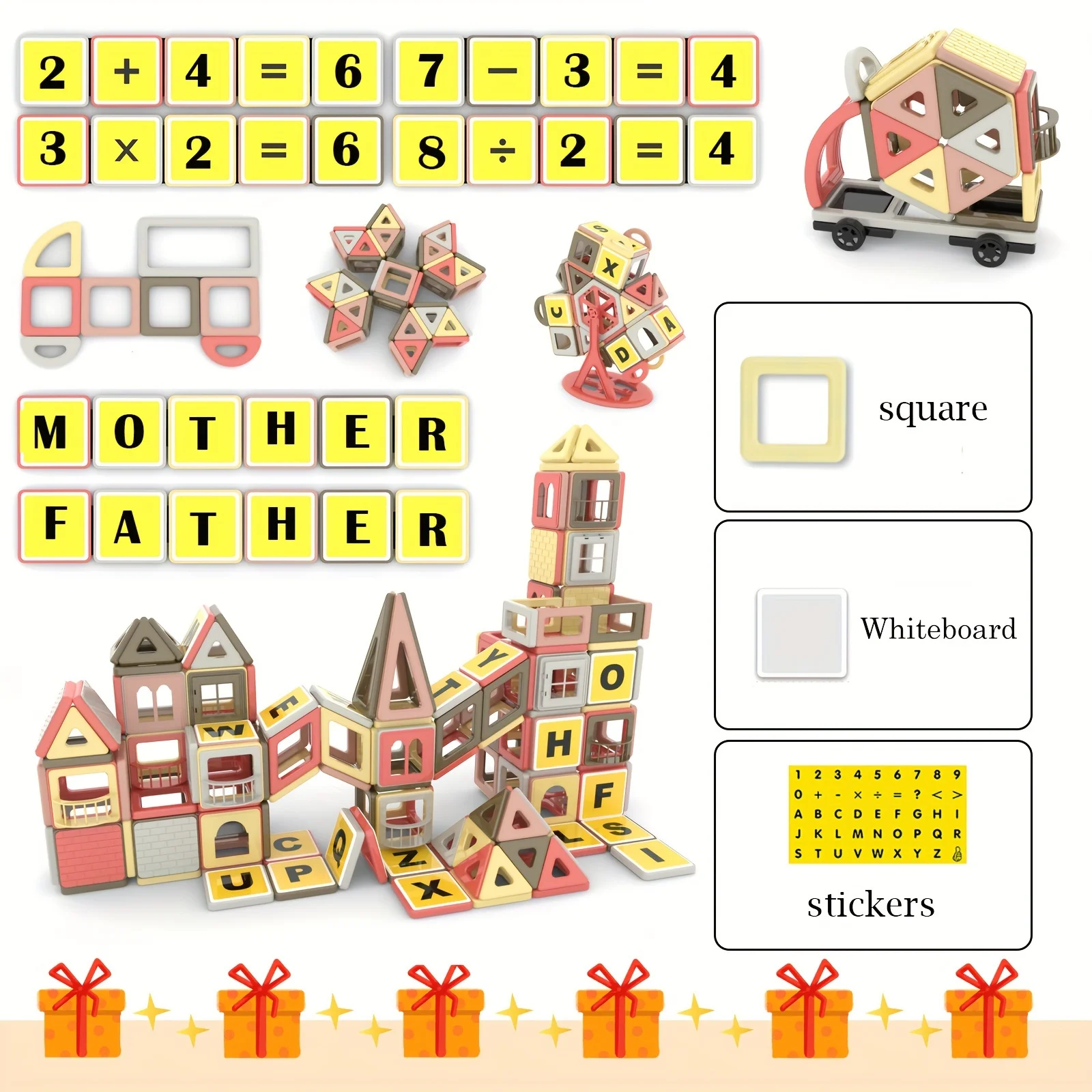 146Pcs Mini Magnetic Building Tiles 3D STEM Magnetic Blocks for Kids Construction Toys Preschool Learning Magnetic Blocks