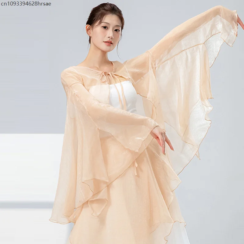 Classical Dance Costume Fairy Elegant Dance Shawl Tops Cape Flowing Gauze Pants Chinese Style Practice Stage Performance