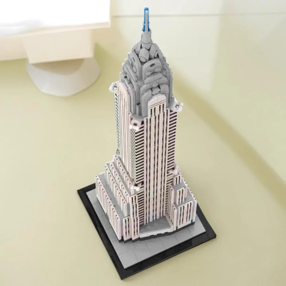 1201 قطعة MOC مدينة عرض الشارع كرايسلر بناء 1:800 مقياس العمارة نموذج اللبنات جمع لعبة هدية للبنين طفل