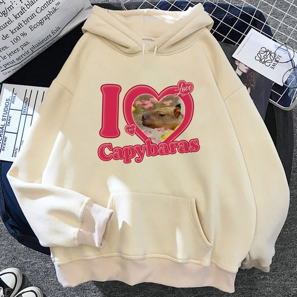 Capibara hoodie manga funny patterned printed design anime sweater harajuku women tracksuits pullover anime funny youthful