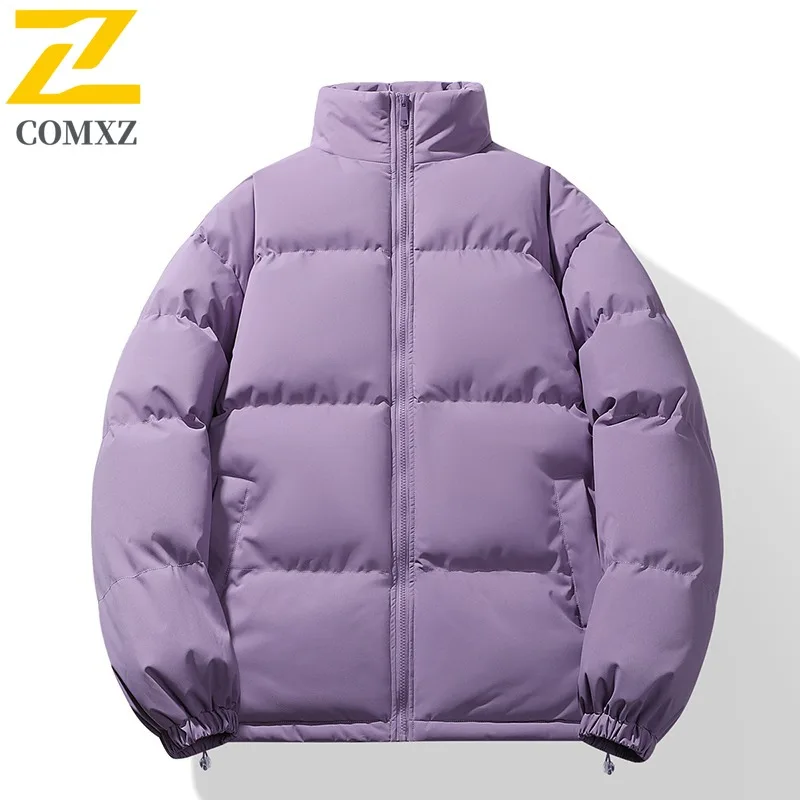COMXZ الرجال سترة مبطنة بالقطن سميكة الدافئة يندبروف عادية في الهواء الطلق التزلج السفر الشتاء سترة التخييم الحد الأدنى معطف الحشو