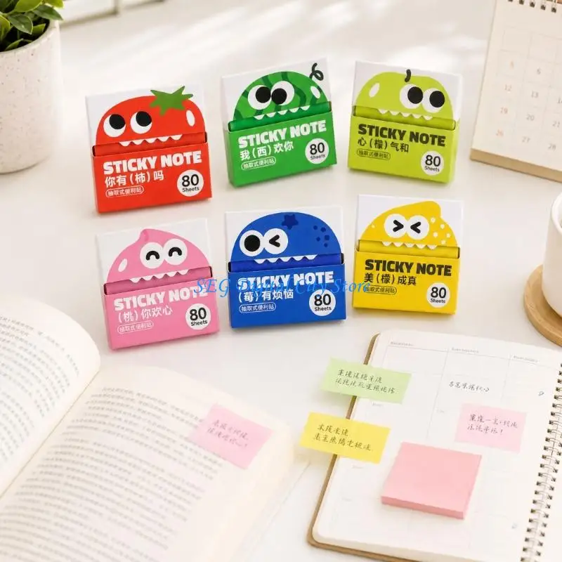U75B Pull Out Fruit Note Pad Set of 6 for Planner Tabs and Meeting Memos