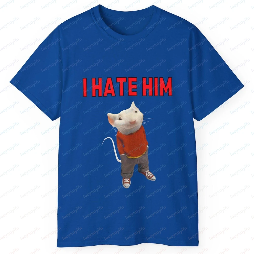 Viral Stuart Little Meme I Hate Him Funny Text and Photo Ironic Hater Prank Gag Gift Unisex Ultra Cotton Tee Shirt  Y2k Top
