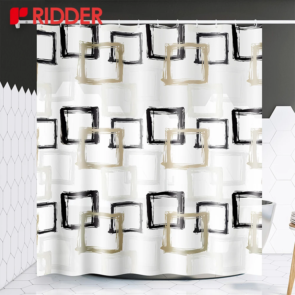 

RIDDER Pattern Art PEVA Shower Curtain Liner with Rustproof Grommets Minimalist Standard Size Shower Curtains for Bathroom