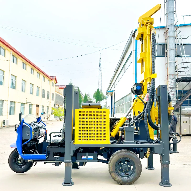 맞춤형 3륜 유압식 우물 굴착기 100m 200m 공압식 시추기 (디젤 엔진 코어 펌프 부품 포함)