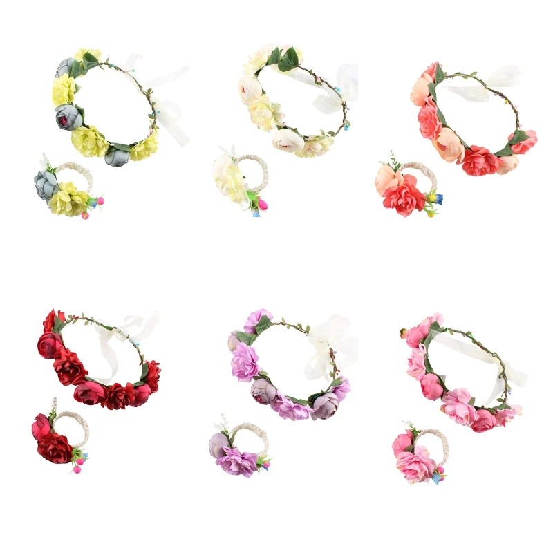 YUYU Floral Hair Hoop Bohemian Flower Flower Headband Women Wedding Hairband