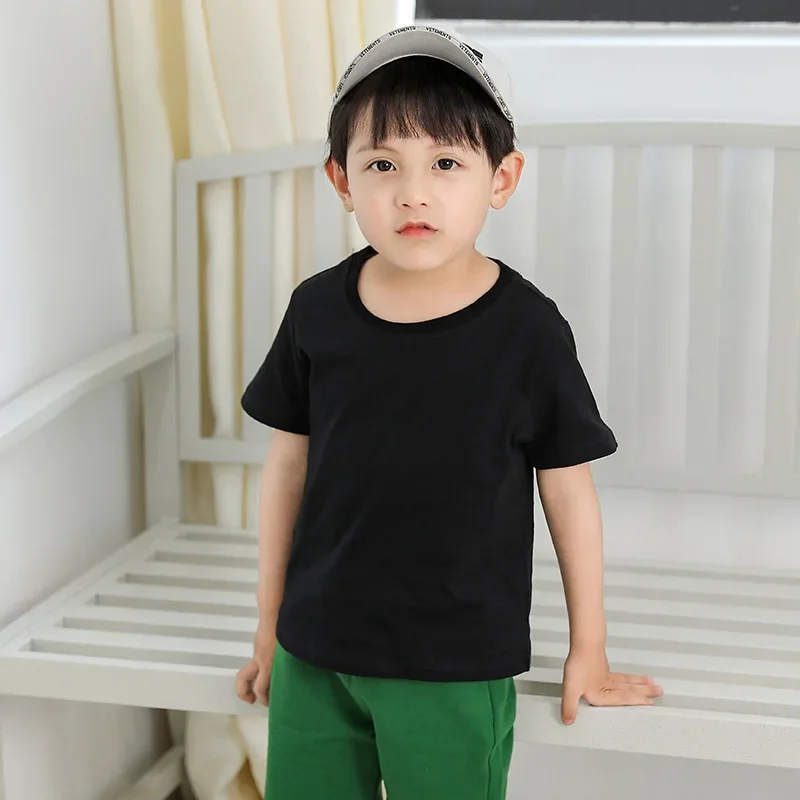 

Toddler Boys Girls Summer Sport Clothes Kids Solod Color Cotton Casual Crewneck Short Sleeve T-Shirt + Shorts Children Outfits