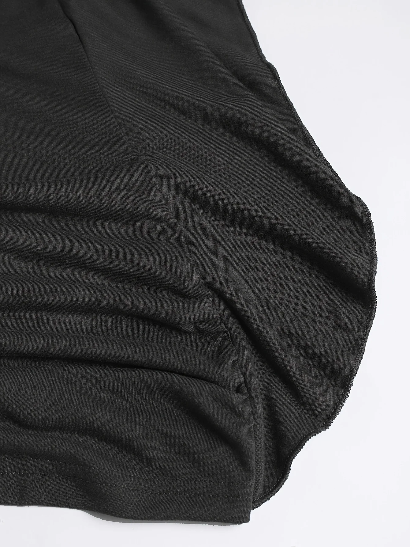 2025, beliebter Stil, großes Damen-T-Shirt mit Schmetterlingsärmeln, Rüschen und Falten, einfarbig, schräge Knopfleiste – Detail 12
