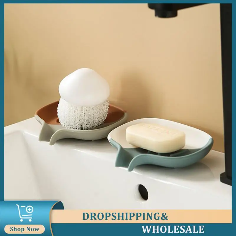 Bathroom Soap Dish Bath Storage Box Drain Tray Holder Soaps Holder For Bathroom Toilet Kitchen Rack Cases Supplies Gadgets 1pcs