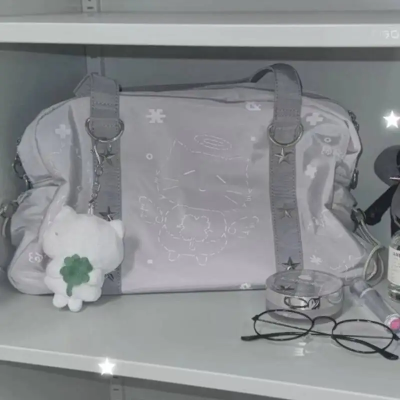 Korean Vintage Y2k Aesthetic Shoulder Underarm Bag Fashion Transparent Tote Handbags Women All Match Trendy Ita Bags Streetwear