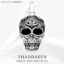 Pendant Skull Maori Fashion Ethnic Punk Jewelry Europe 925 Sterling Silver Gift For Woman & Men