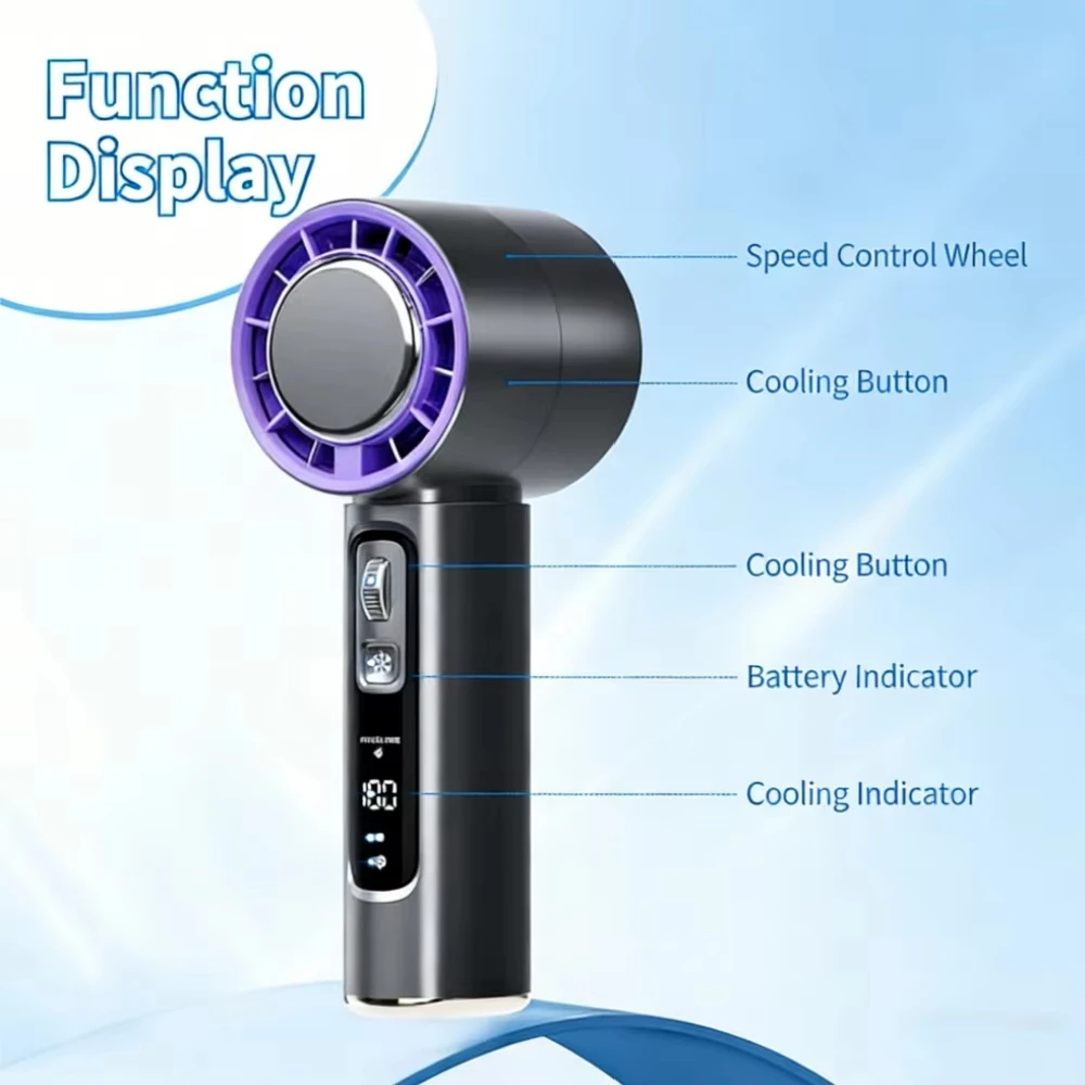 2026 New Model Cooling High-Speed Handheld Electric Fan, 4000mAh USB Portable Rechargeable Outdoor Mini Fan