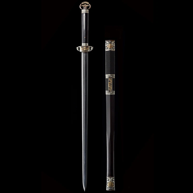 Collectible Chinese Sword, Handmade Pattern Steel, Luxury Gift Set,Hand Forged Eight-Sided Sword,Chinese Jian