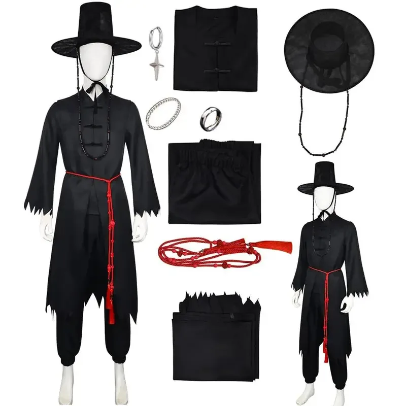 Disfraz de cazadores de demonios k para adultos, disfraz de cantante Jinu Pop para hombre, disfraz de Halloween con abrigo, Túnica, bata, sombrero ty'4