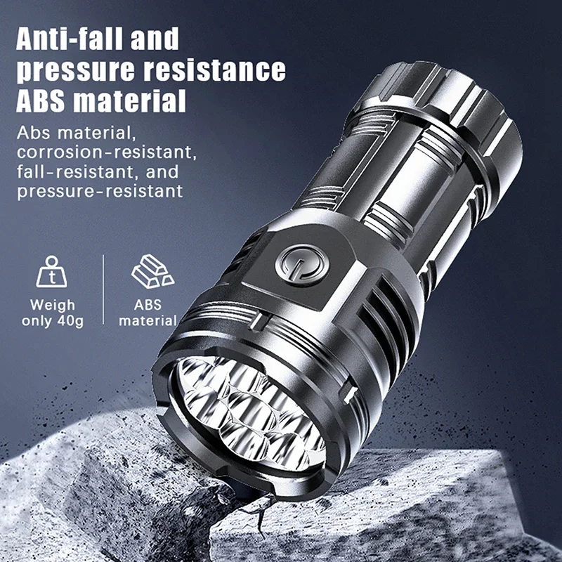 1Pcs 8 LED Super Bright Flashlight Rechargeable For Long Range Portable Flashlight Strong Light USB Charging For Outdoor