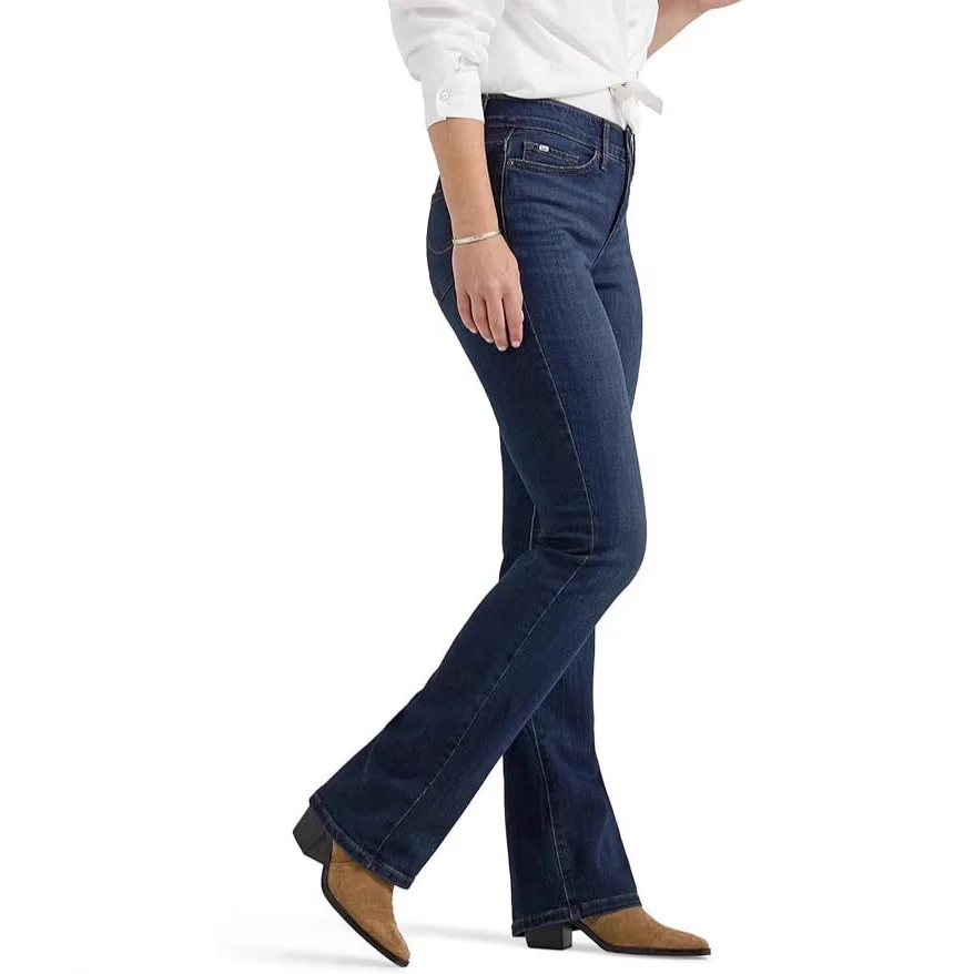 2026 Women Super Stretchy Mid Waist Straight Simple Basic Daily Slim Denim Trousers New Fashion Four Seasons Female Jeans Pants