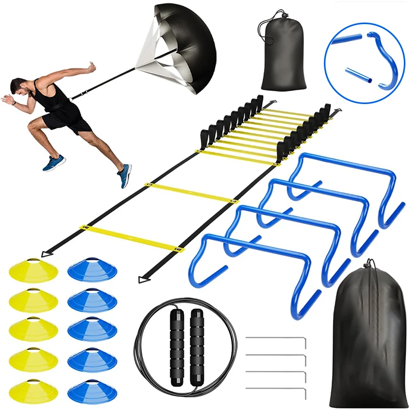 

Wholesale Football Training Equipment Set, Agility Hurdles, Resistance Parachute Soccer Training Equipment Set for Sports