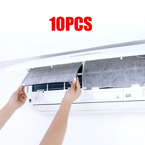 10Pcs Air Conditioner Filter Papers Anti-Dust Air Condition Outlet Filter Net Cuttable Household Filter Screen Purification