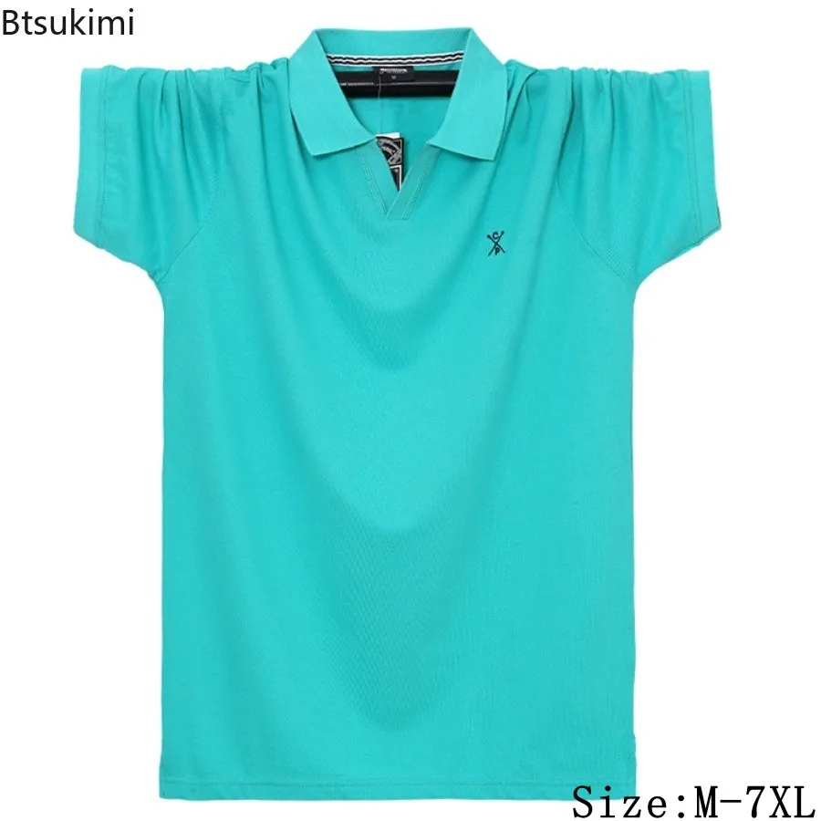 

High End Polo Shirts Men's Summer New Short-sleeved T-shirts Solid Breathable Business Casual Shirts Simple All-match Male Tops