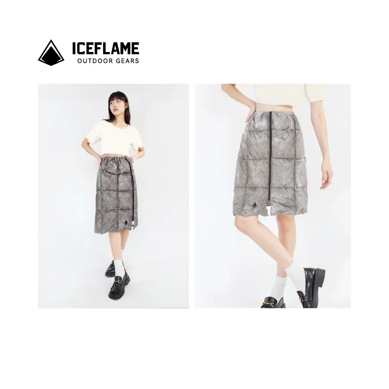 لهب الجليد أسفل تنورة التخييم في الهواء الطلق متعددة الوظائف أسفل لحاف المحمولة كيس النوم الملحقات 800FP لحاف حراري