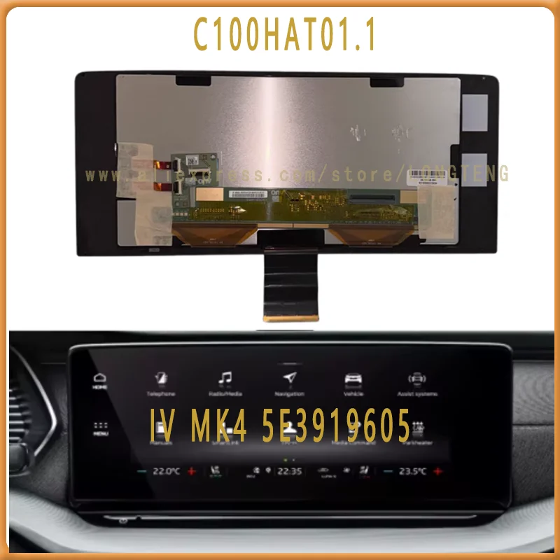 10.25 Inch LCD Display C100HAT01.1 for 2019-2024 S-koda Octavia IV MK4 O EM 5E3919605 Radio Navigation Touchscreen