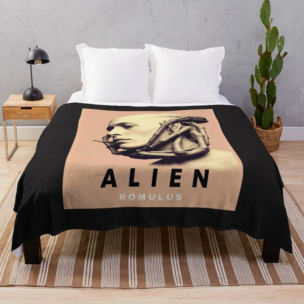 Alien Romulus. Throw Blanket Decorative Beds Retros decorative Warm Blankets