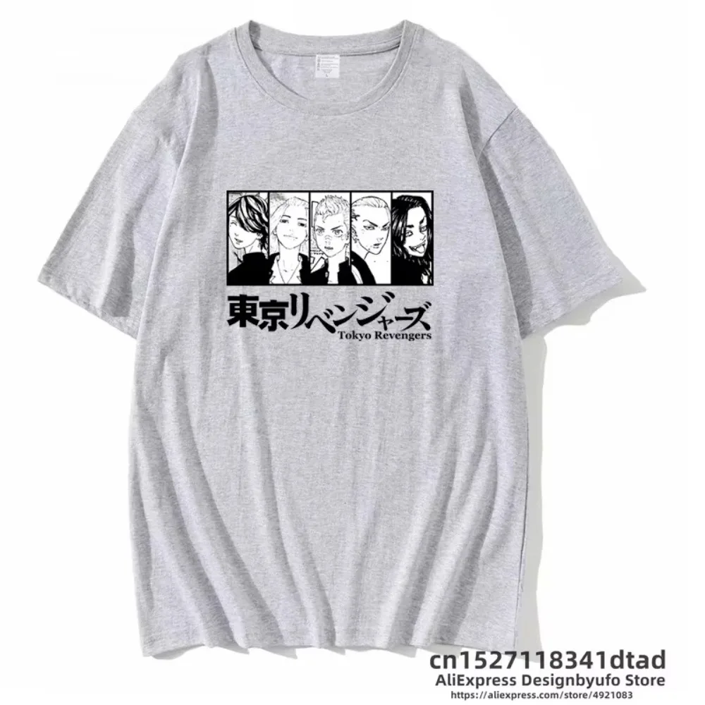 2025 느슨한 대형 코튼 여성 티셔츠 Tokyo Avengers 티셔츠 반팔 애니메이션 프린트 티셔츠 패션 여성 탑