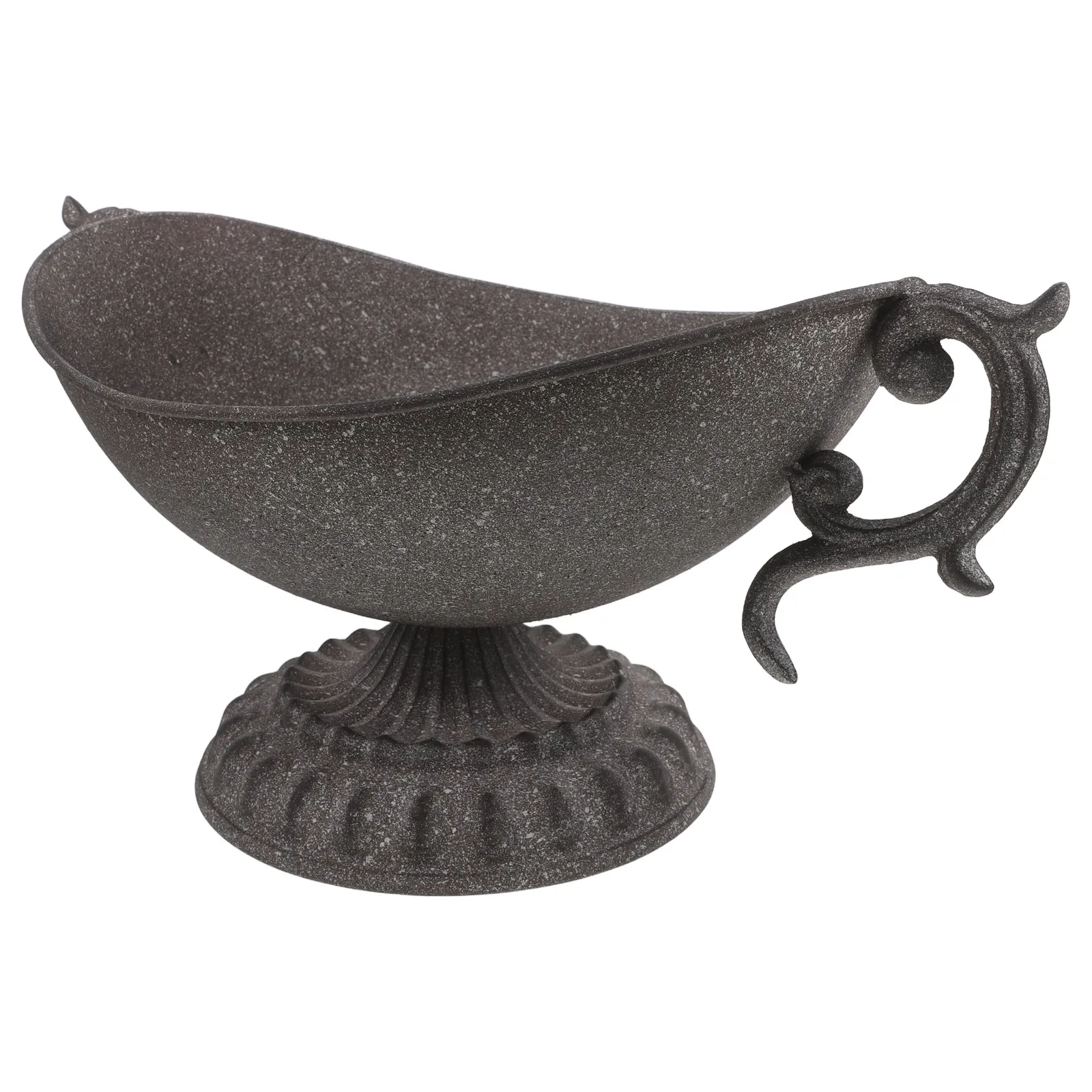 

Iron Vase Flower Pot Urn Planter Decoration Dining Room Table Binaural Bouquet Holder Distressed Finish Dual Handles Home Office