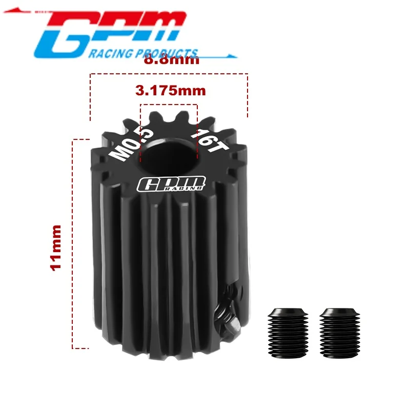 GPM MG313T/0.5M-MG323T/0.5M 40Cr STEEL MOTOR GEAR 13T-23T（MODULE:0.5MM,MOTOR TOOTH DIAMETER:3.175MM） RC Upgrade - view 4