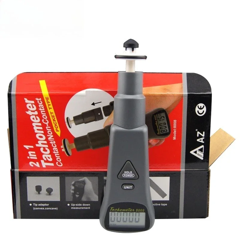 Tachometer AZ8001/8000/8008 Photoelectric tachometer Contact type linear speed test instrument
