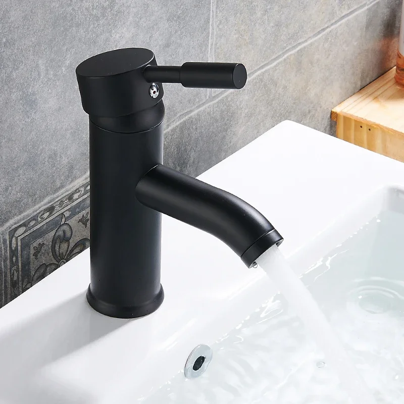 

Vidric Black SUS304 stainless steel basin faucet single handle mixer tap sink matte black basin faucet mixer Torneira Banheiro