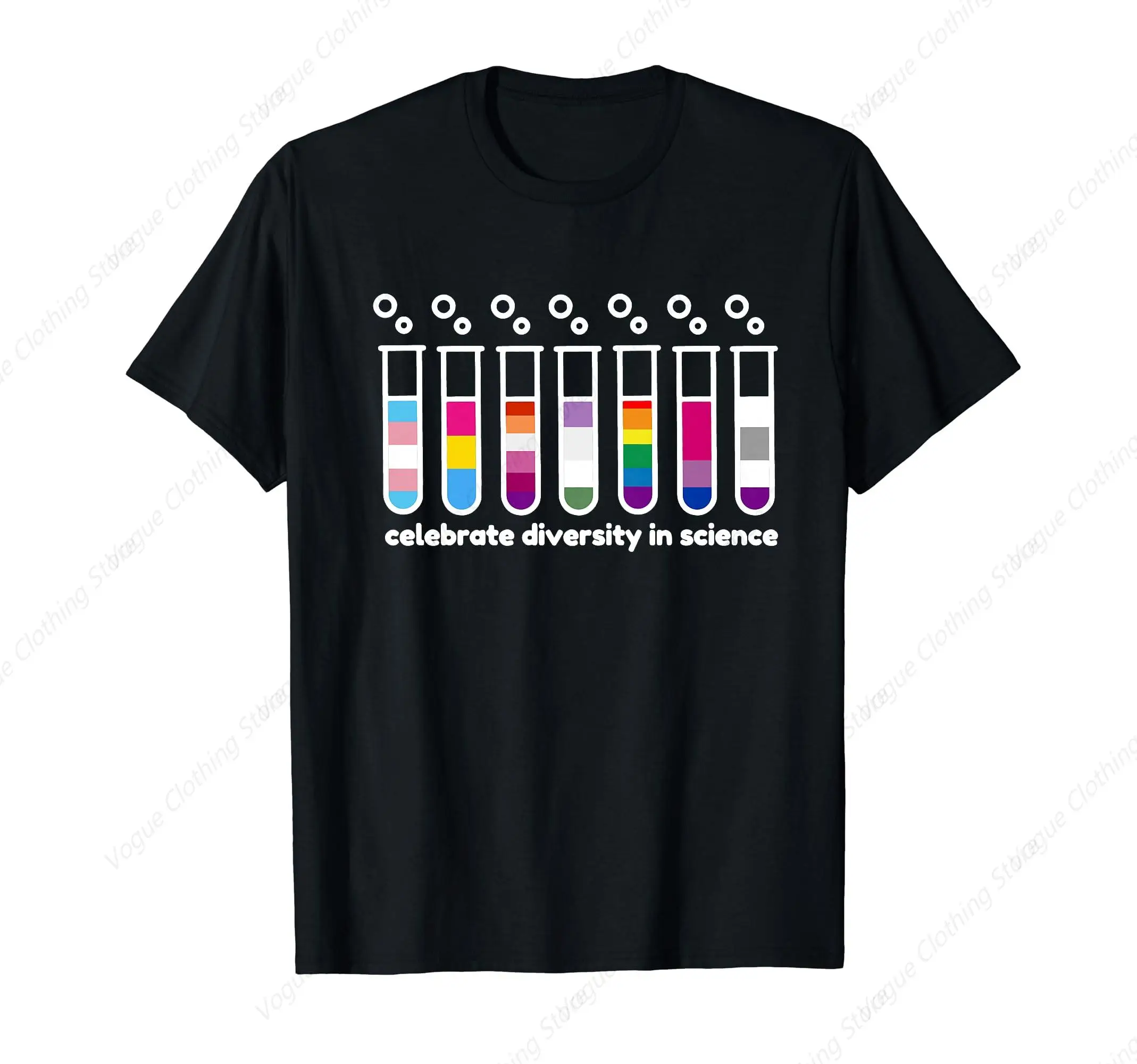 Celebrate Diversity In Science Gay Pride Flag Colors Featured In Tes T-Shirt Clothing Gifts Leisure Short Sleeve Daily Comfort