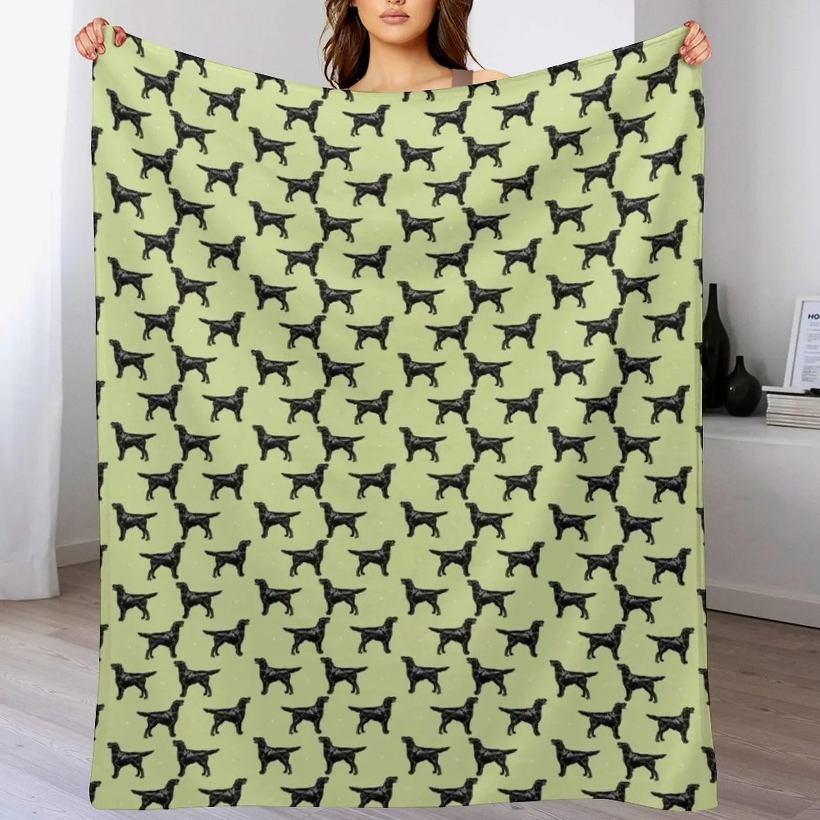 

Flat Coated Retriever Throw Blanket Hairy Luxury Brand Shaggy For Decorative Sofa Blankets