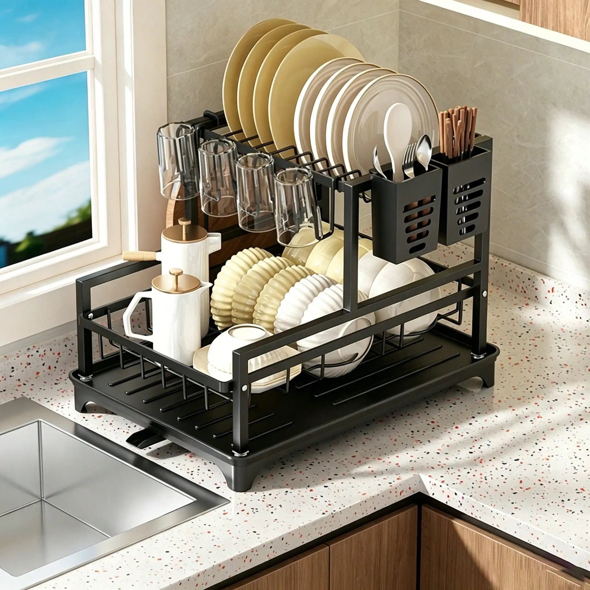 Escurridor de platos de dos ni - Commercial Kitchen Floor Drain reseña y precio